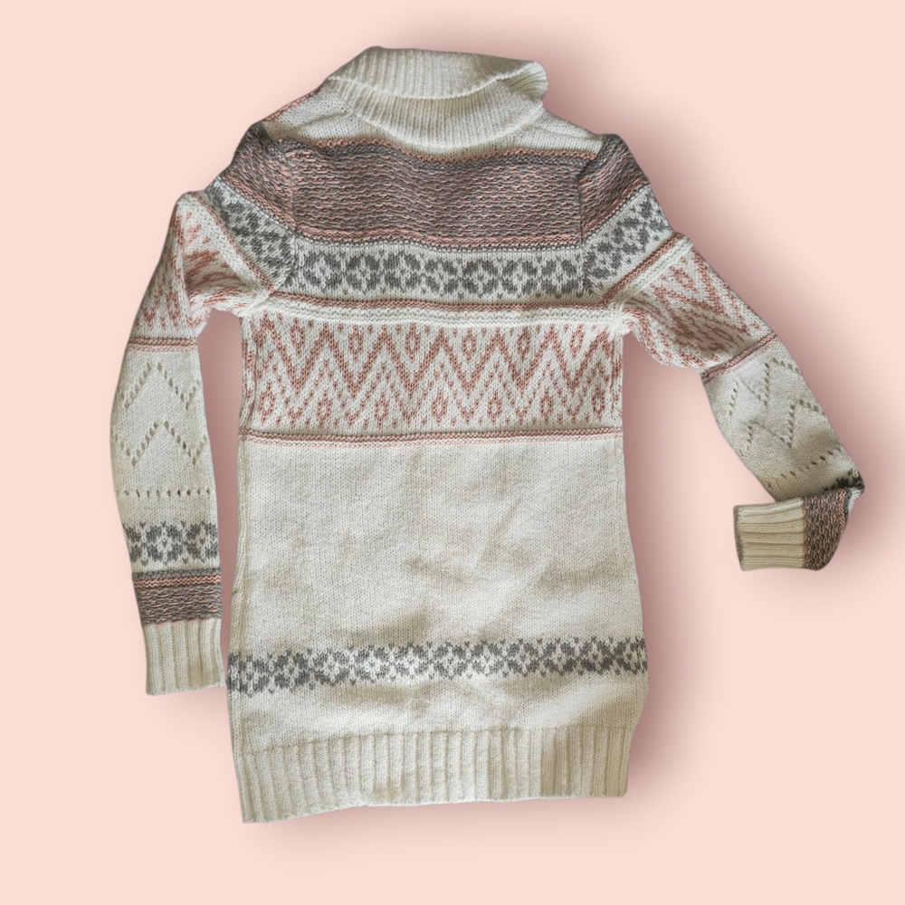Maurices Pink and Cream Patterned Cardigan Size Medium - Picture 2 of 4